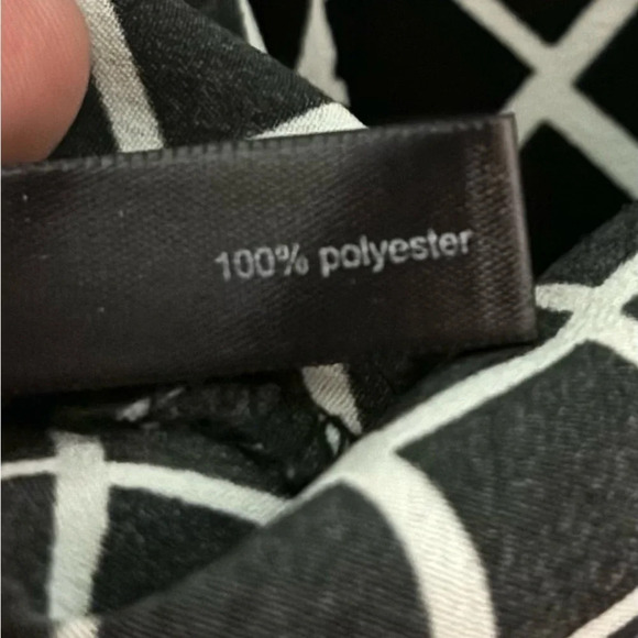 The Limited Womens Black White Tunic Style 3/4 Sleeve Check Pattern Sz Small Top - Picture 8 of 10